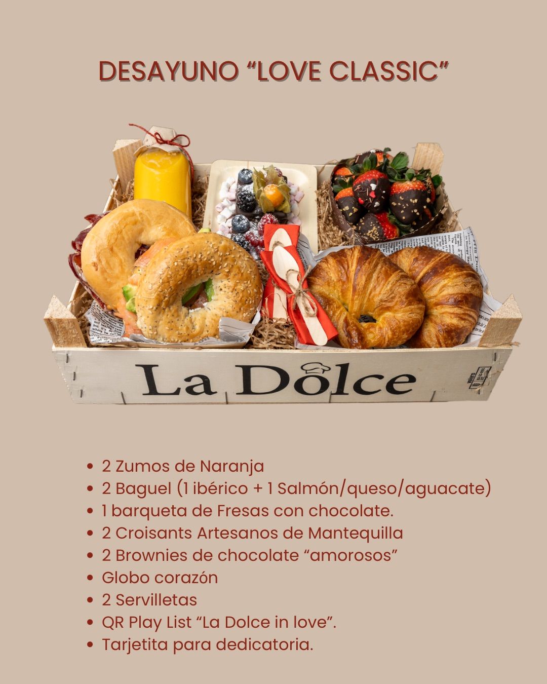 Desayuno a domicilio LOVE CLASIC